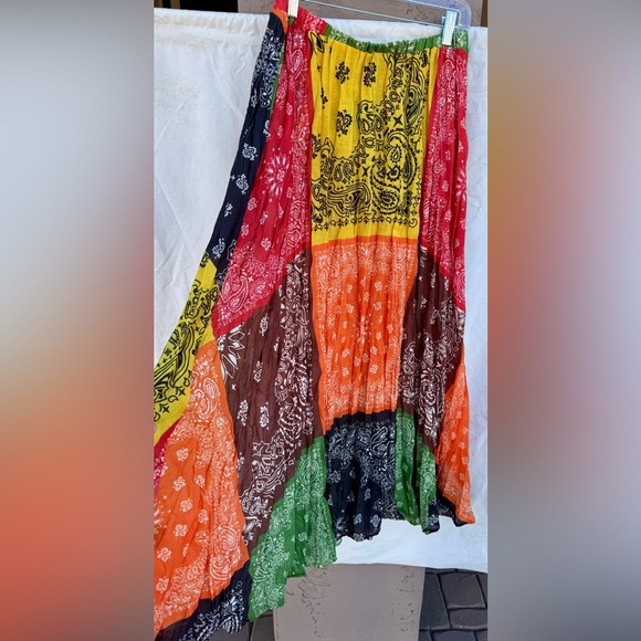 Dressed In Lala Bandana Baby Skirt Colorful Patchwork Maxi Skirt - XS - Picture 5 of 6